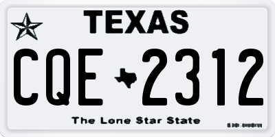 TX license plate CQE2312