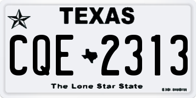 TX license plate CQE2313