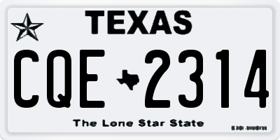 TX license plate CQE2314