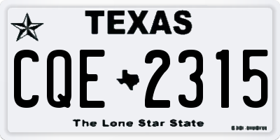 TX license plate CQE2315