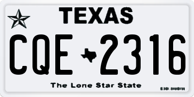 TX license plate CQE2316
