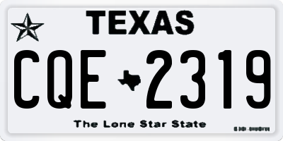 TX license plate CQE2319