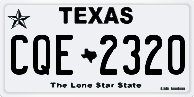 TX license plate CQE2320