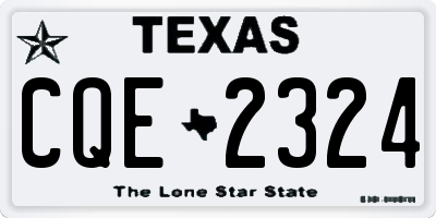 TX license plate CQE2324