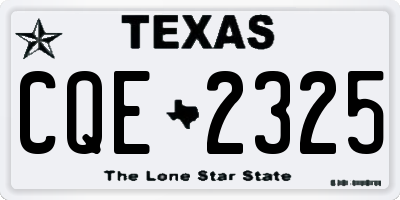 TX license plate CQE2325