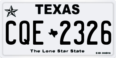 TX license plate CQE2326