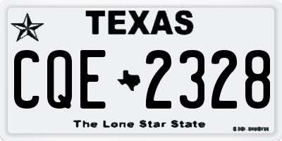 TX license plate CQE2328