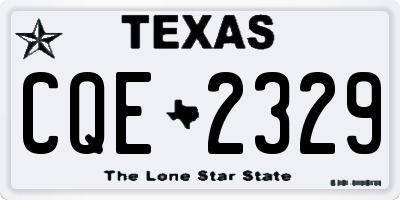 TX license plate CQE2329