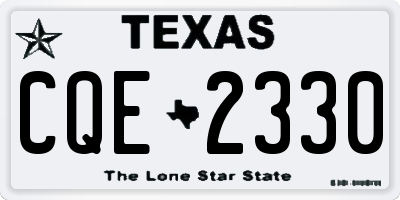 TX license plate CQE2330