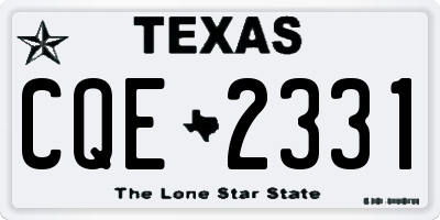 TX license plate CQE2331