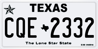 TX license plate CQE2332