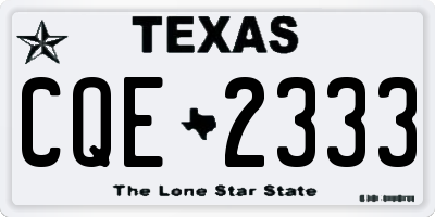 TX license plate CQE2333