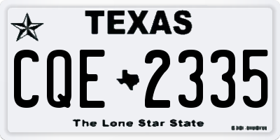 TX license plate CQE2335