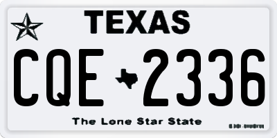 TX license plate CQE2336