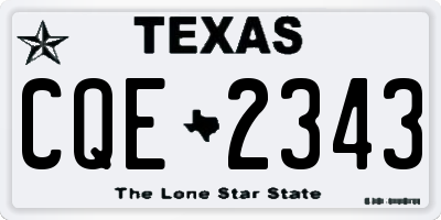 TX license plate CQE2343