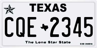 TX license plate CQE2345