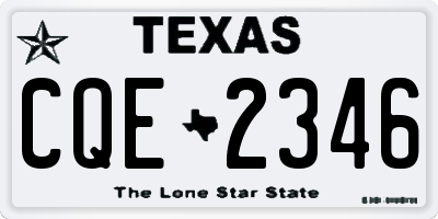 TX license plate CQE2346