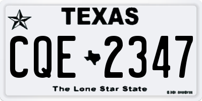 TX license plate CQE2347