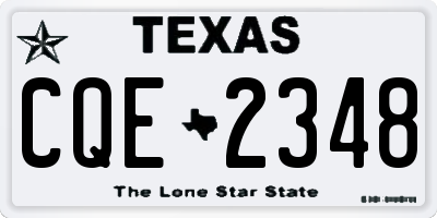 TX license plate CQE2348