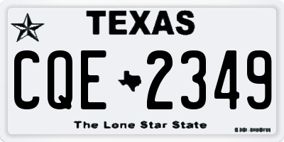TX license plate CQE2349