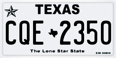 TX license plate CQE2350