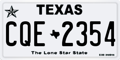 TX license plate CQE2354