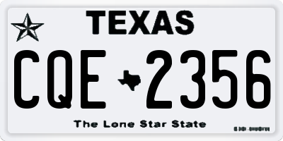 TX license plate CQE2356