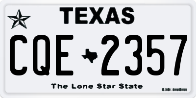 TX license plate CQE2357
