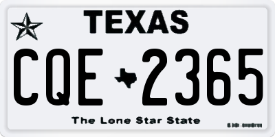 TX license plate CQE2365