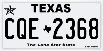 TX license plate CQE2368