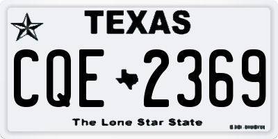 TX license plate CQE2369