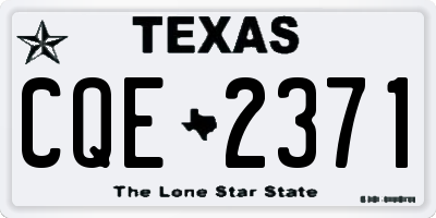 TX license plate CQE2371