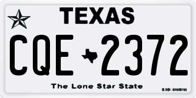 TX license plate CQE2372