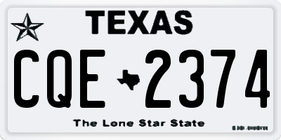 TX license plate CQE2374