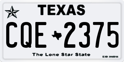 TX license plate CQE2375