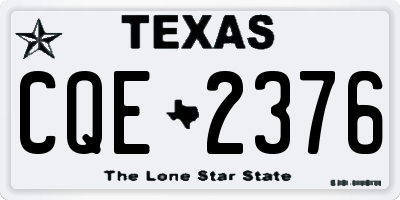 TX license plate CQE2376