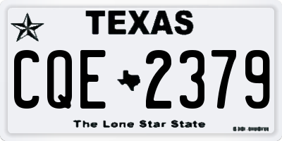 TX license plate CQE2379
