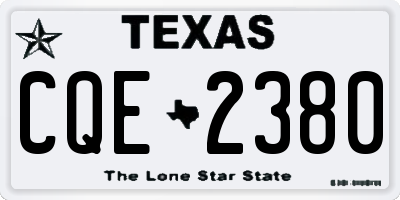 TX license plate CQE2380