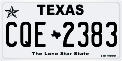 TX license plate CQE2383