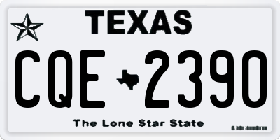 TX license plate CQE2390
