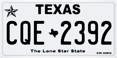 TX license plate CQE2392