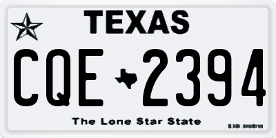 TX license plate CQE2394