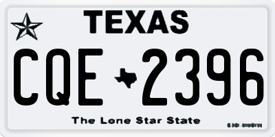 TX license plate CQE2396