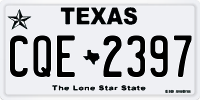 TX license plate CQE2397