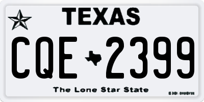 TX license plate CQE2399