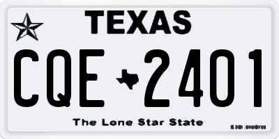 TX license plate CQE2401