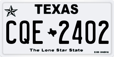 TX license plate CQE2402