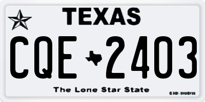 TX license plate CQE2403