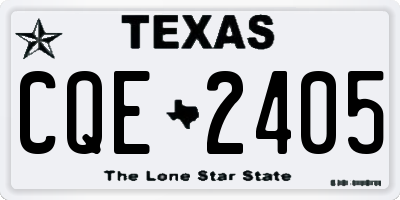 TX license plate CQE2405