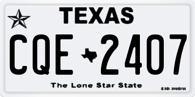 TX license plate CQE2407